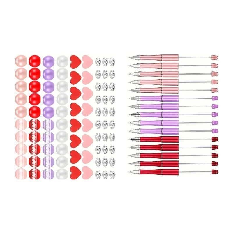 121Pcs Beadable Ballpoint Pen Set Including Craft Beads, Sublimation Pen Blank 