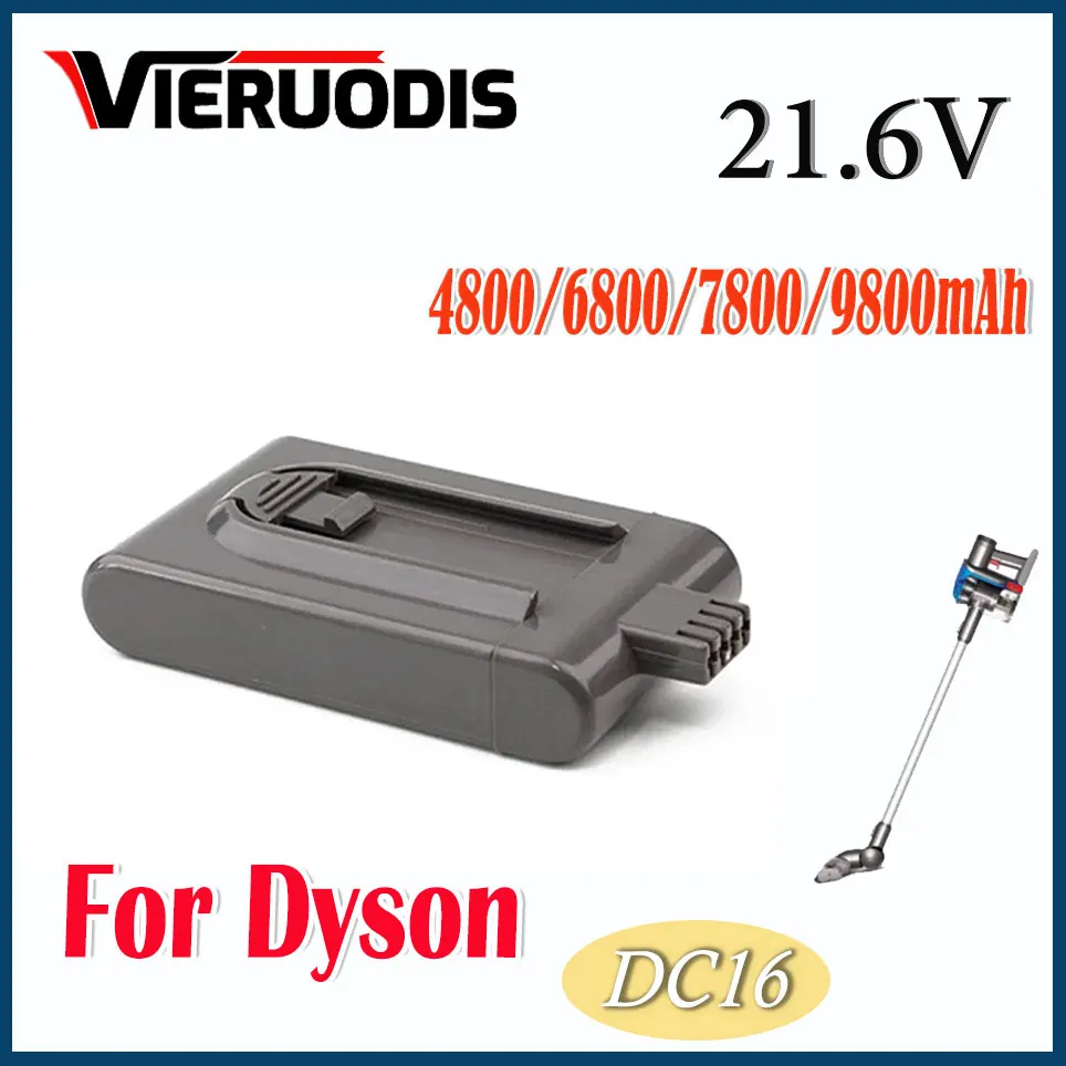 Newest 21.6V 4800/6800/7800/9800mAh DC16 Li-ion Rechargeable Replacement Battery for Dyson DC12 BP01 912433-03 Vacuum Cleaner