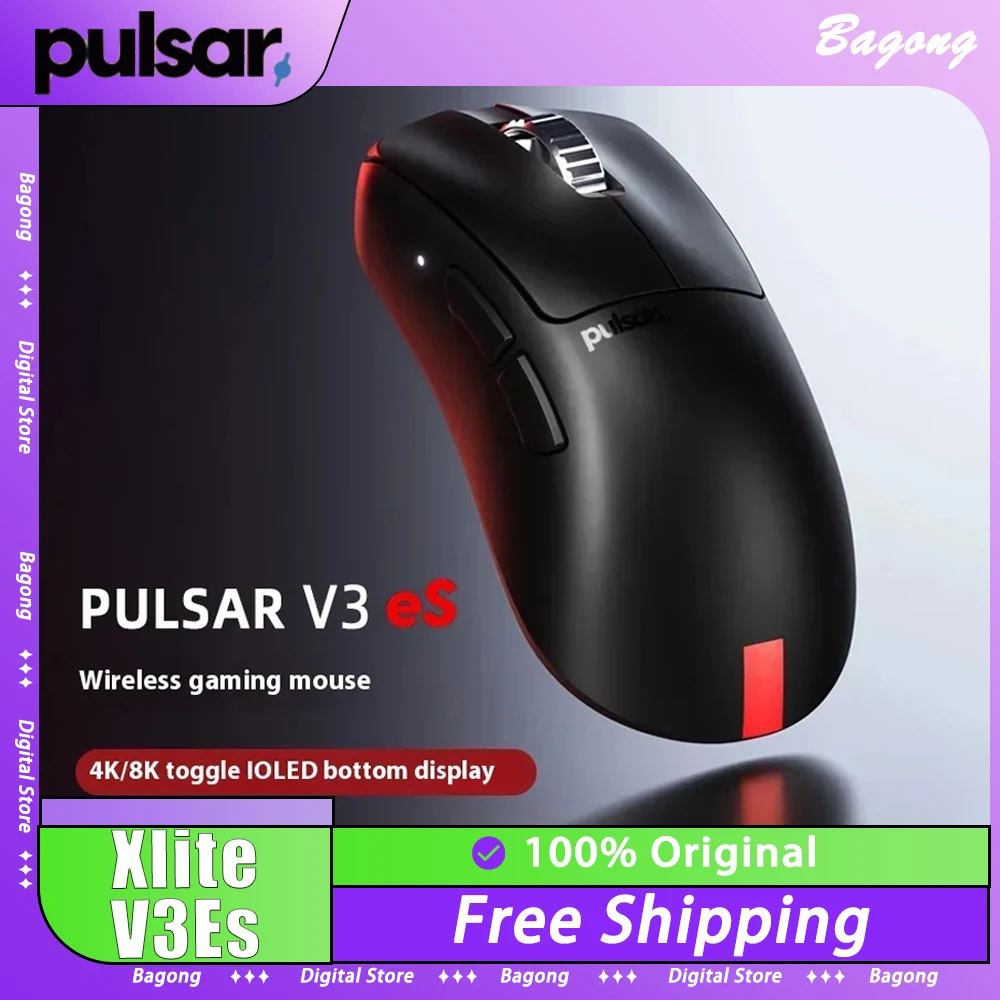 

Pulsar Xlite V3Es Wireless Mouse 8K PAW3395 Sensor Low Latency OLED Screen Lightweight Gaming Mouse Ergonomics Pc Gamer Gift