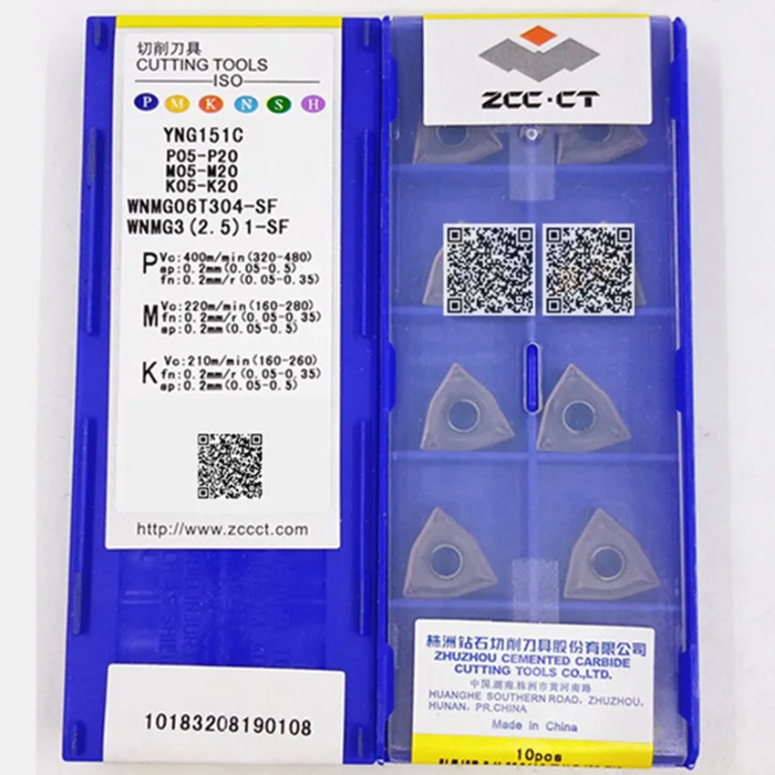 WNMG06T304-SF YNG151C/WNMG06T308-SF YNG151C WNMG32.51 WNMG32.52 WNMG06T304 WNMG06T308 ZCC.CT 10 шт./коробка, карбидные вставки для ЧПУ