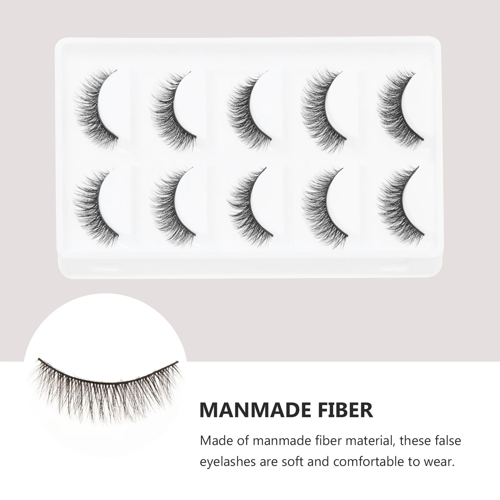 

5 Pairs Self Adhesive False Eyelashes Black Reusable Artificial Fiber Long Dense Wimpern Daily Party Makeup Thick
