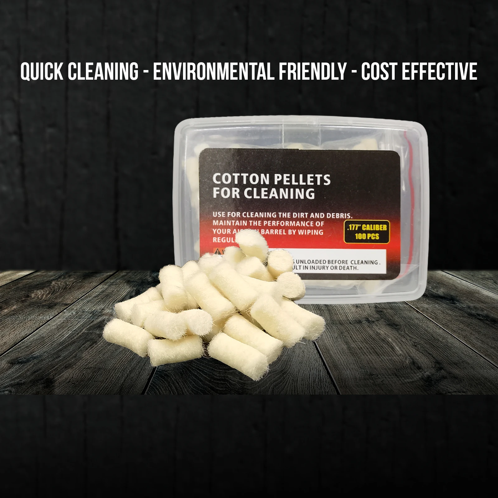 Wildgeek Cleaning Pellets .177 .22 .25 Caliber Wool Felt Cleaning Kit with Woven Texture Removed Fouling and Dirt