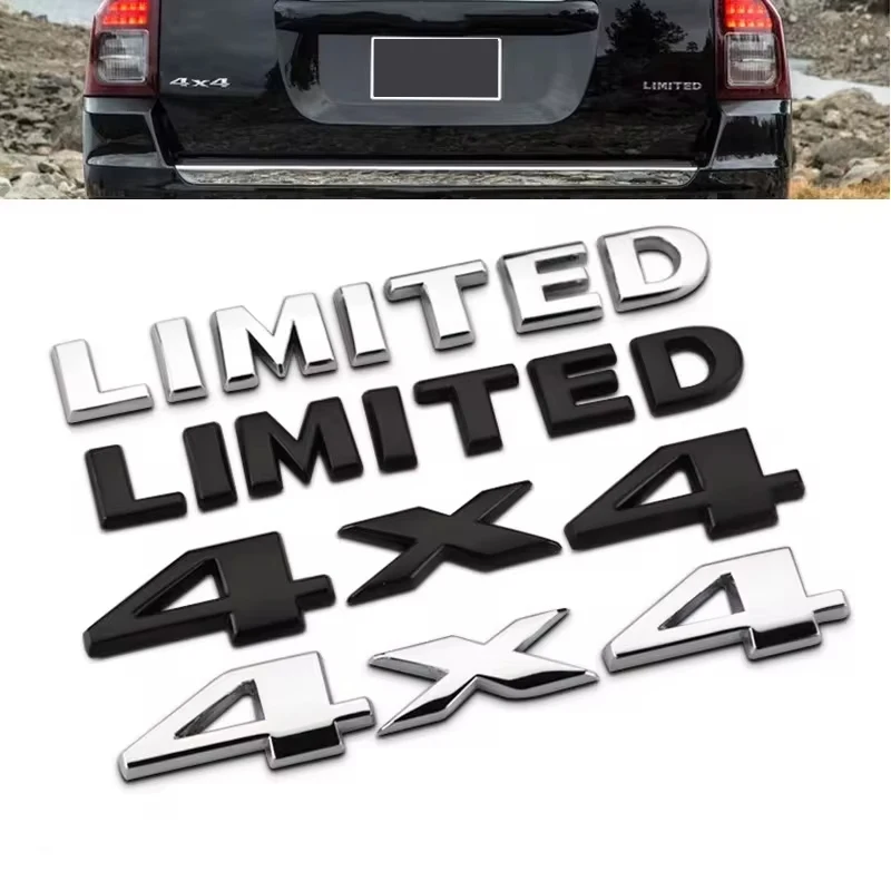 

3D Metal Car Trunk Badge Stickers For Jeep 4X4 Limited Letters Emblem Logo Grand Cherokee Compass Wrangler JK JL Accessories