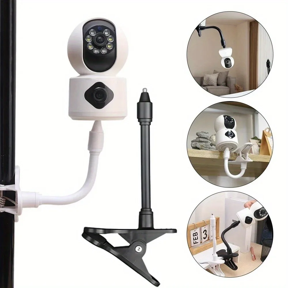 

New Punch-free Portable Clip Mount Webcam Stand Flexible Twist Arm Monitor Camera Crib Holder Bendable Bracket