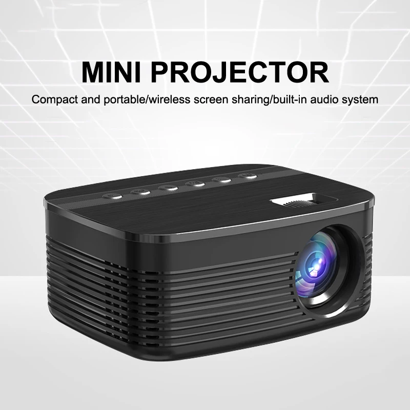 Outdoor Mini Portable LED 1080P Projector With Speaker For Camping Phone Wireless Connecting Airplay 110 Inch Screen Multimedia