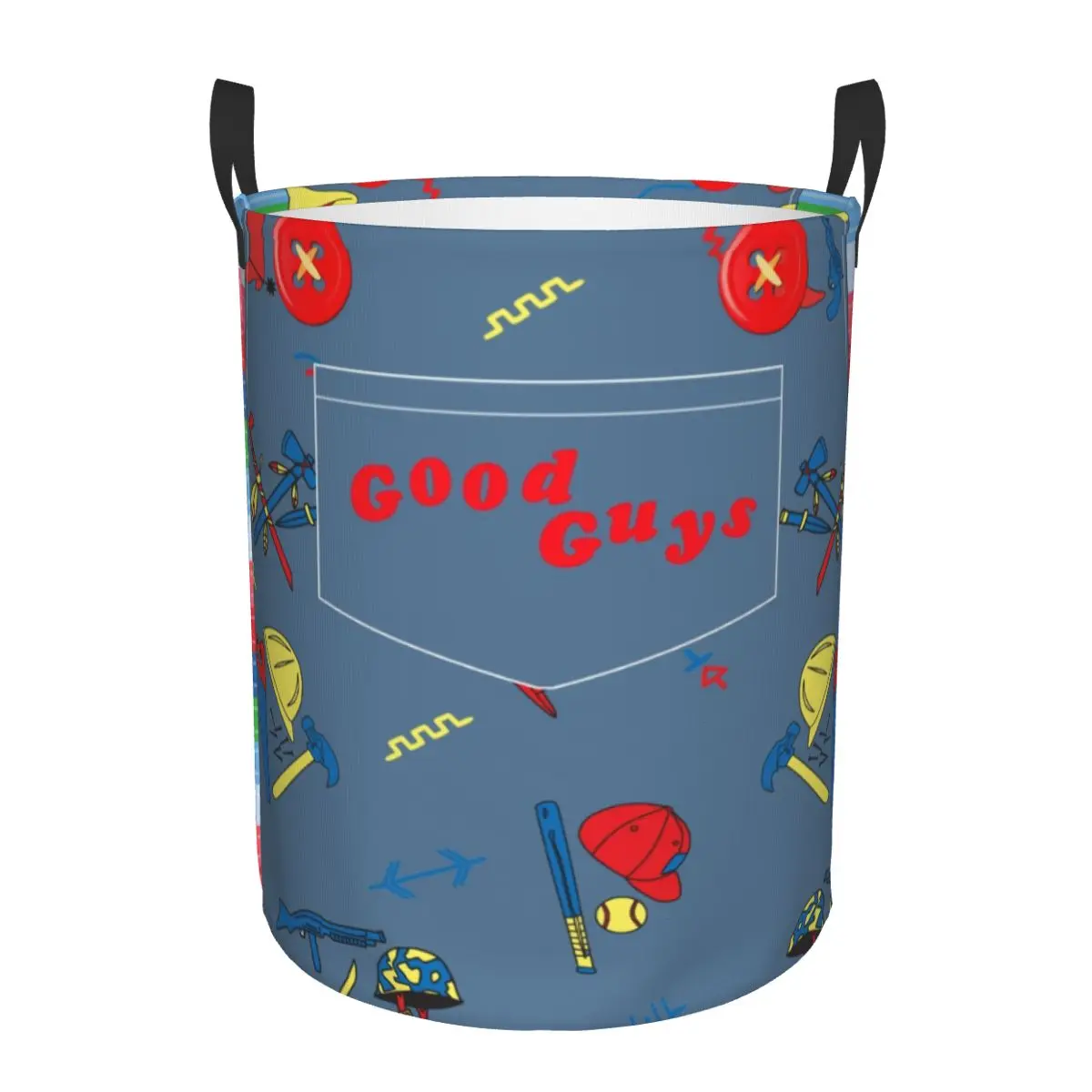 Good Guys Child's Play Chucky Laundry Basket Collapsible Killer Doll Overalls Hamper for Nursery Toys Organizer Storage Bins