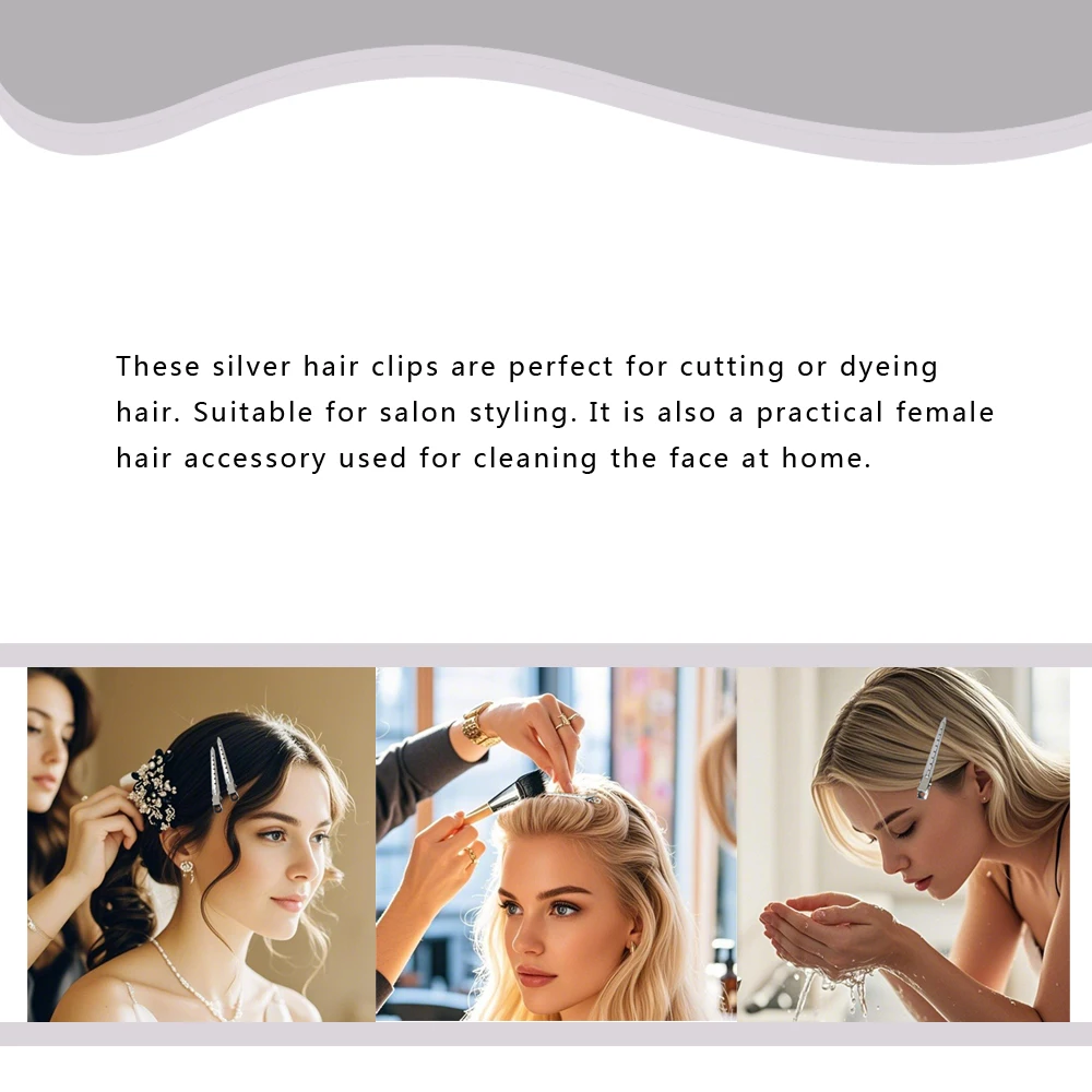 10 Stück Haarspangen, Make-up-Haarnadeln mit Löchern, Haarverlängerungsabschnitt, Schnappverschluss, Perückenklemmen, 9,0 cm