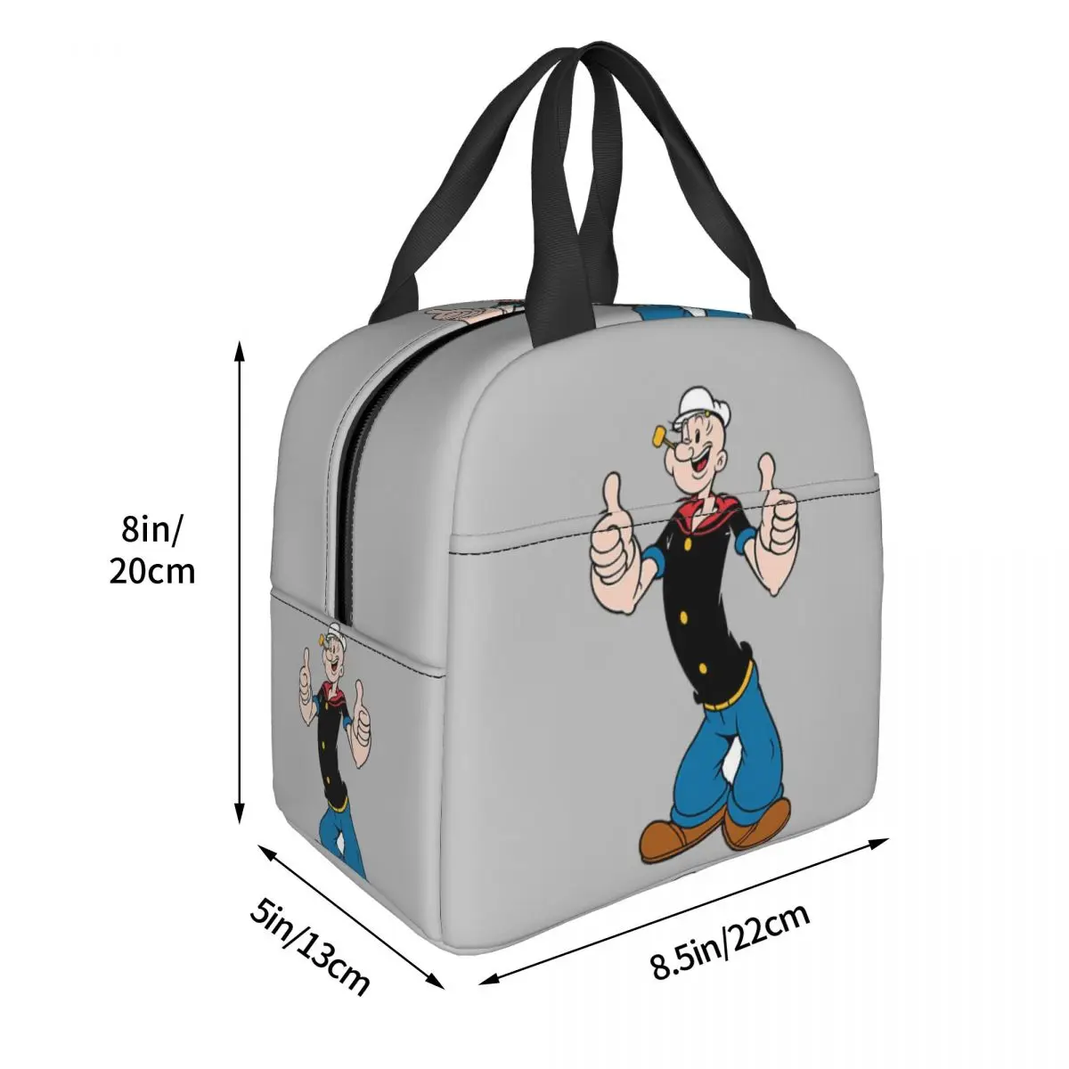 POPEYE THE SAILOR MAN Lunch Bags Insulated Bento Box Portable Lunch Tote Picnic Bags Cooler Thermal Bag for Woman Children