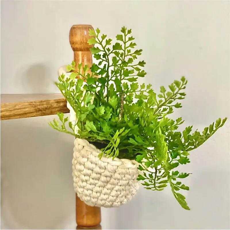 Macrame Air Plant Holder Bohemian Style Cotton Hand Weaving Hanging Planter For Home Decor Interior Living Room Decoration