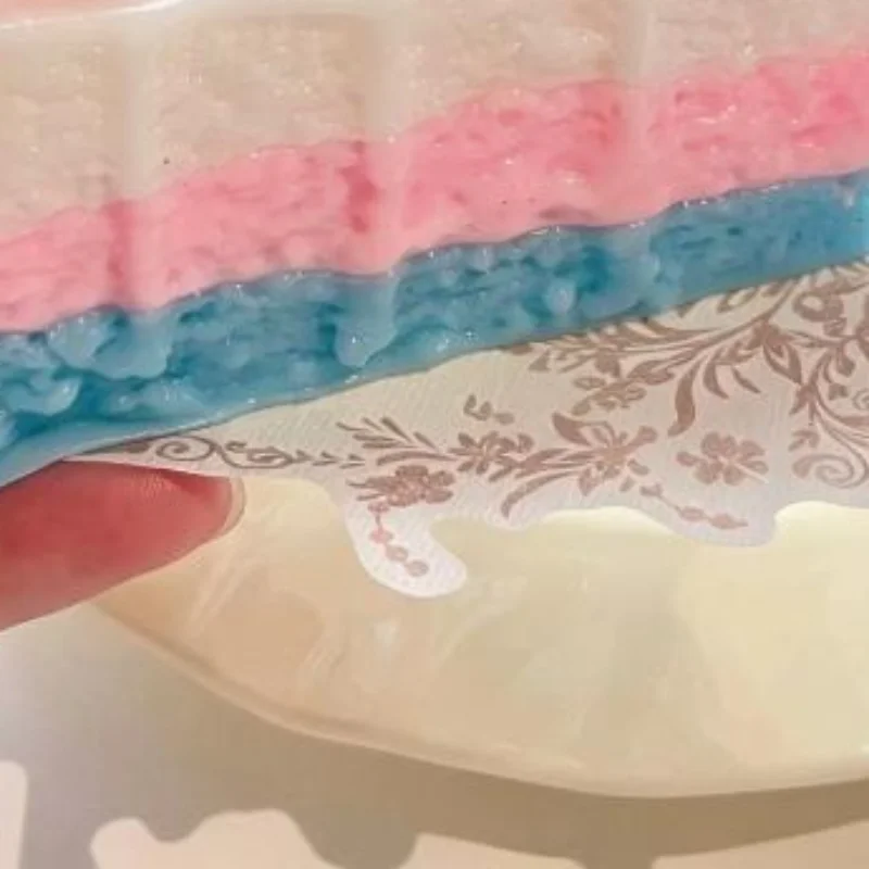 Round Triangle Fruit Strawberry Mousse Cake Decompression Toy Dessert Stress Relief Squeeze Fidget Toy TPR SlowRebound Washable