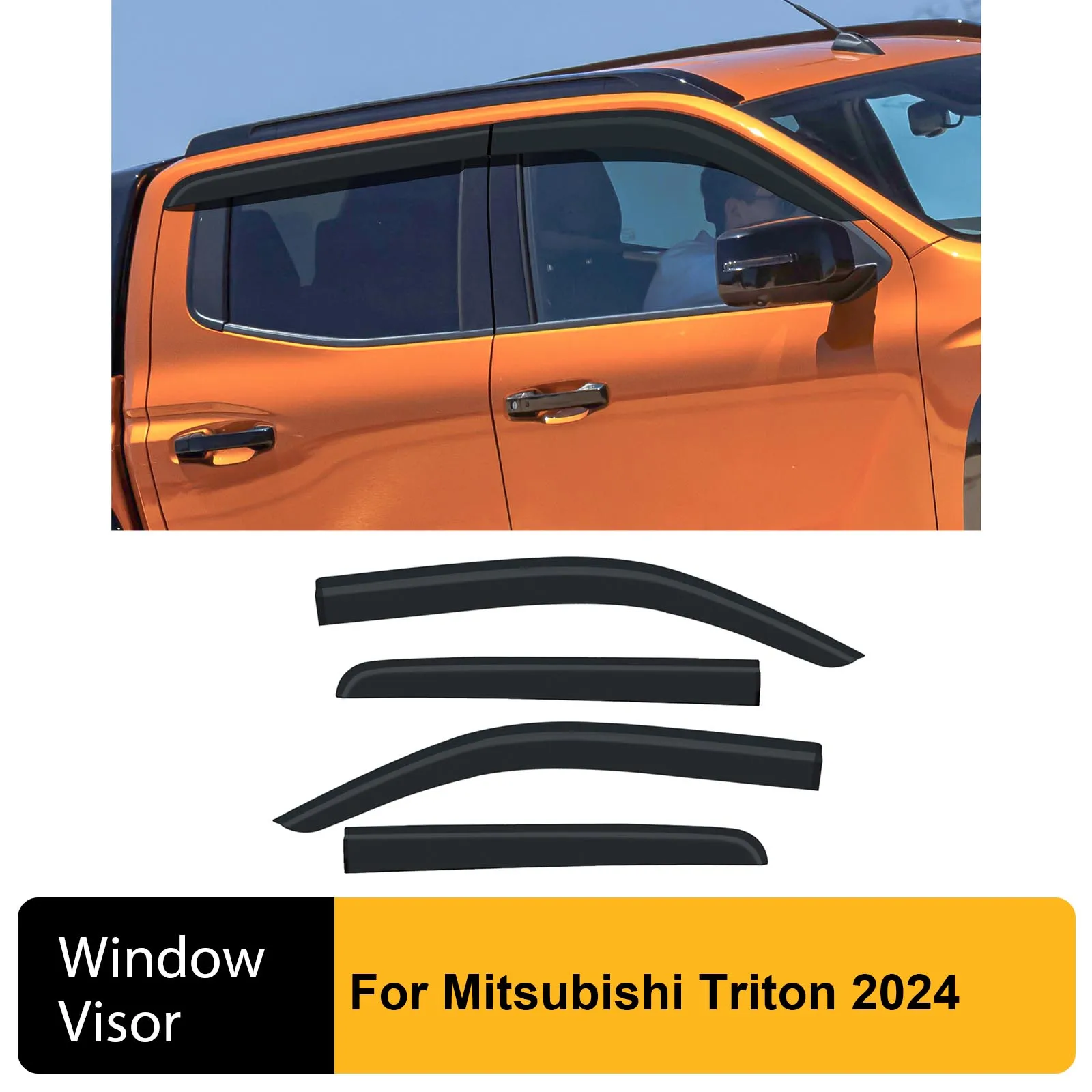 Window Visor Wind Deflector Visor Weather Shield Guard For Mitsubishi Triton L200 2023 2024 Double Cabin Car Accessories