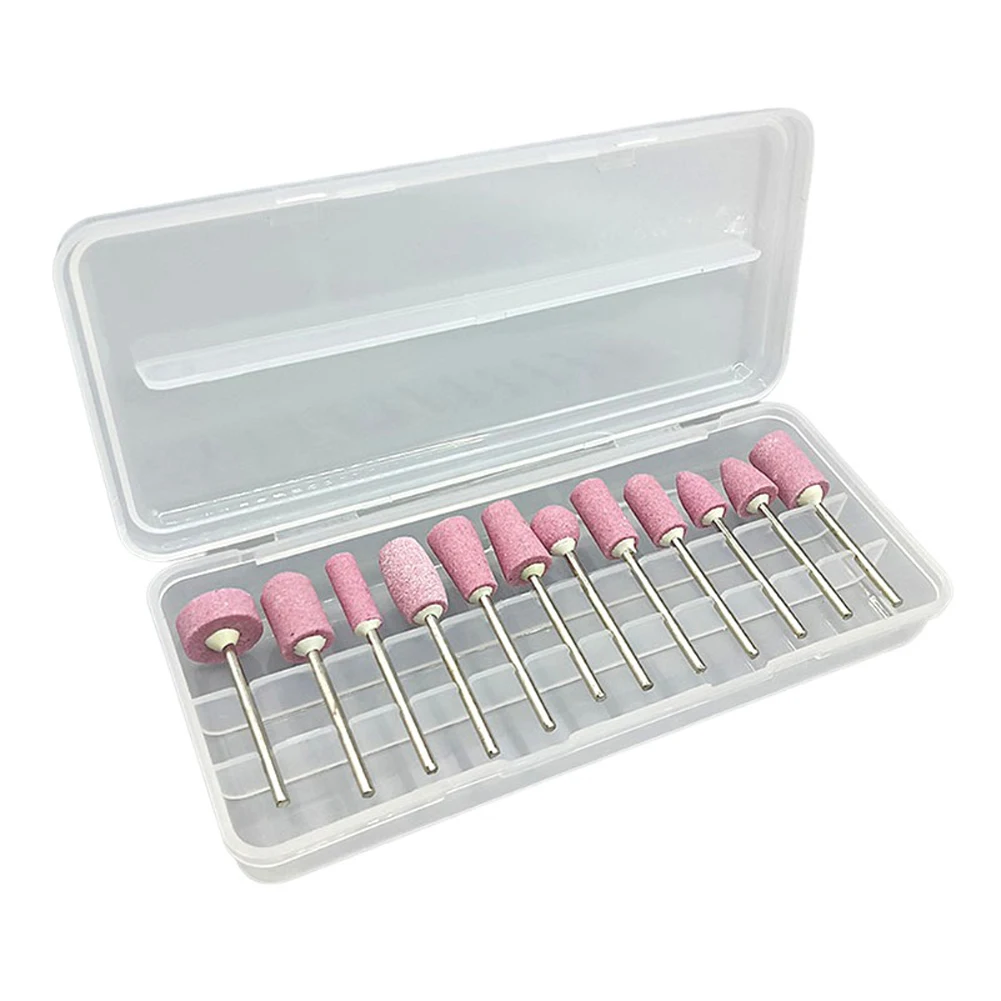 12PCS 미니 세라믹 그라인딩 헤드 밀링 연마 로타리 도구 액세서리 DIY3 다이아몬드 버 비트 2.35mm 생크 도구 부품