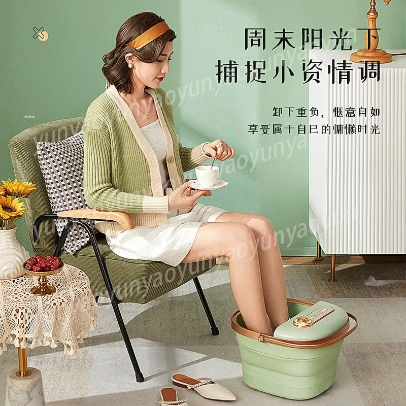 Household Foldable Portable Foot Bath - 110V Retro Constant Temperature Electric Massage Foot Soaking Bucket