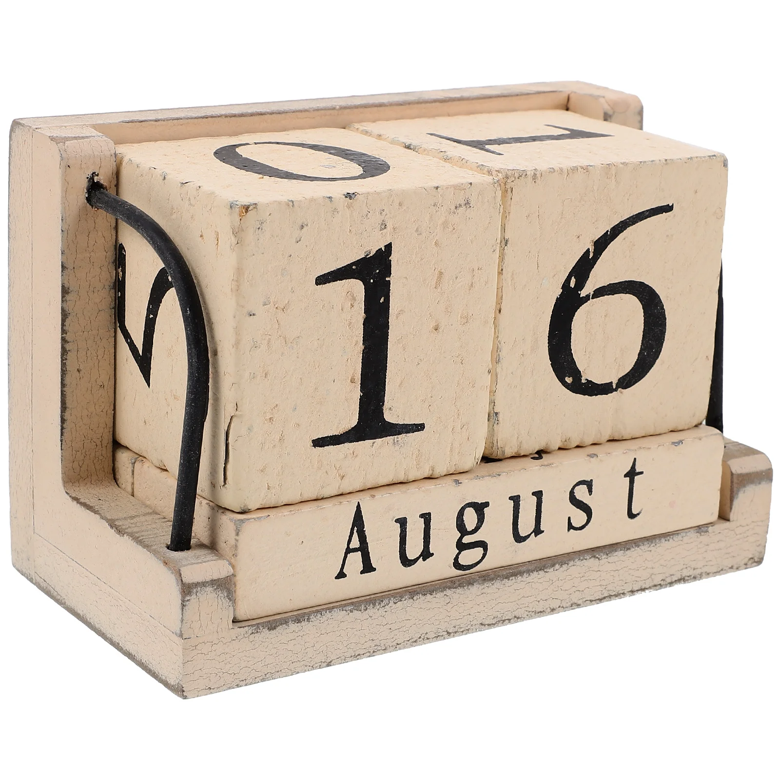 

Wooden Reusable Desktop Calendar Burned Effect Rustic Calendar With Stand Chic Home Decor Office Restaurant Use