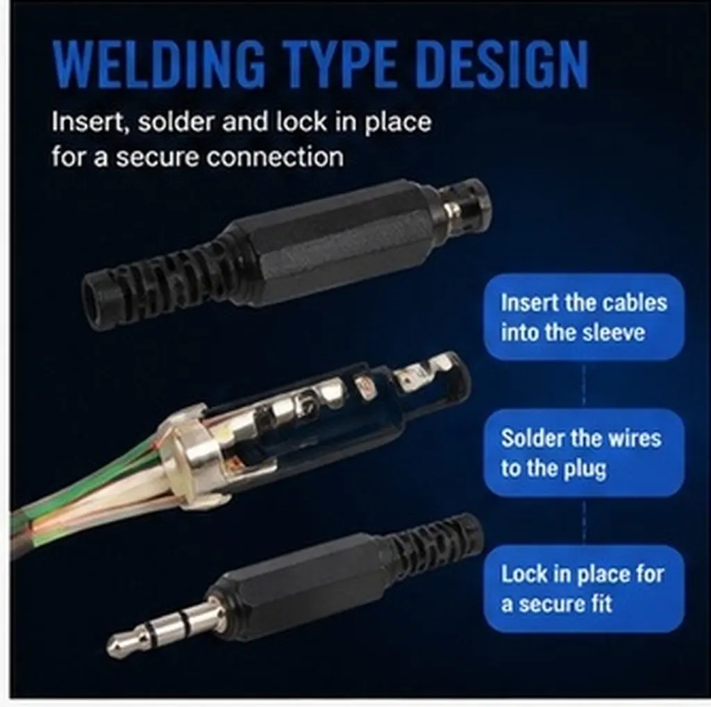 10Pcs Earphone Plug 3.5mm Male Stereo Plug 4 Pole 3 Rings Solder Type Audio Connector for Headset Earphone Repair