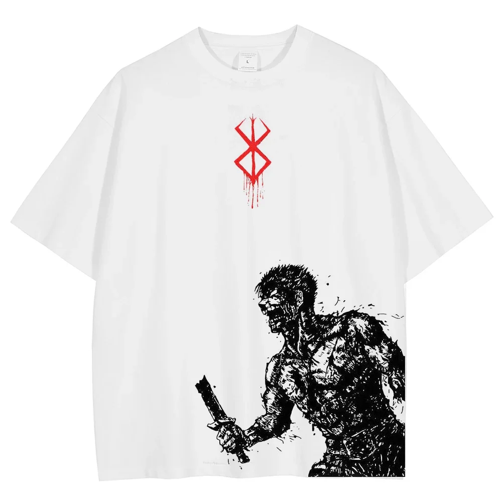 

Hip Hop Men Streetwear White Oversized DTG T-Shirt Anime Graphic T Shirt Men Harajuku Cotton Summer Casual Short Sleeve Tshirt