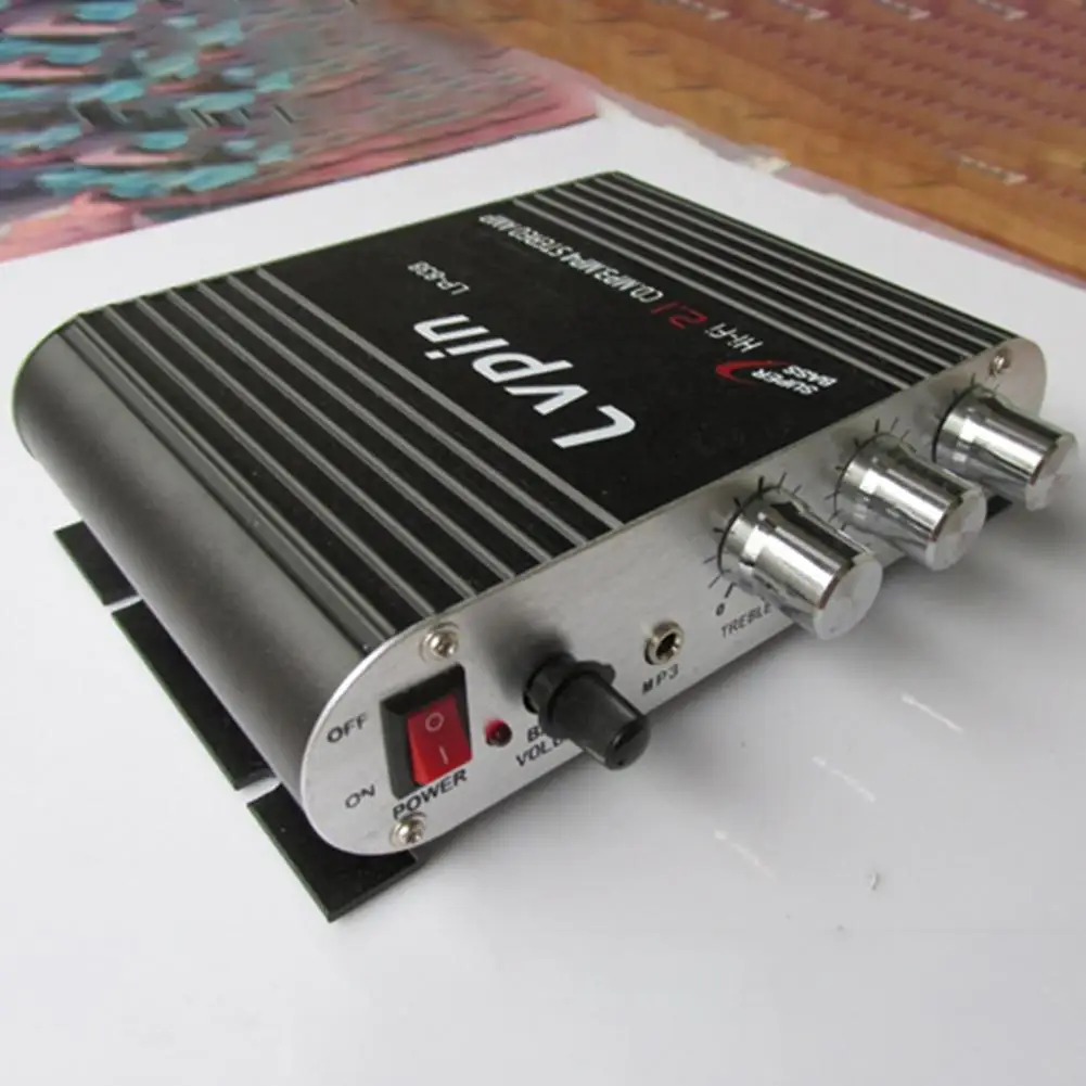 Lvpin838 12V Car Amplifier HiFi CD MP3 MP4 Stereo Radio Amplifier 2.1 Channels Radio Amplifier Super Bass Auto Stereo Subwoofer