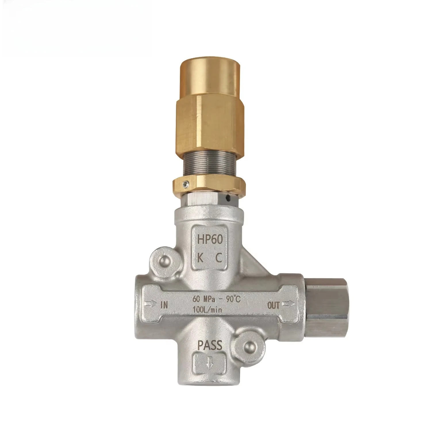 60MPA 100L/Min High Pressure Washer Adjustable Pressure Regulator Water Pump Unloader Bypass Regulating Valve HP60