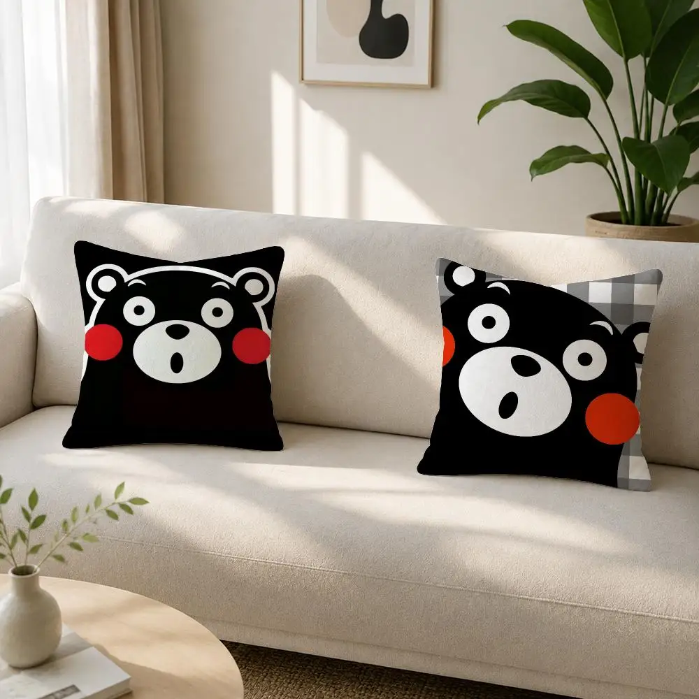 Mascot Kumamon Cushion Cover Soft Plush Cushion Covers Fluffy Throw Pillow Cases for Sofa Bedroom Home Decor