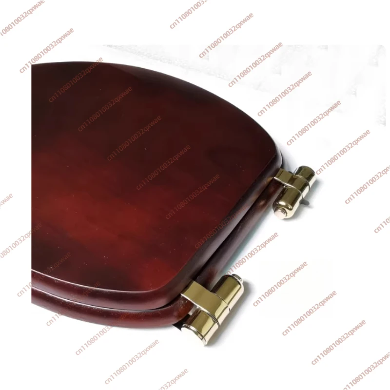Rubber Wood Cover To Replace Old-fashioned Toilet, Long V-shaped Special Stainless Steel Slow-down Quick-release Hinge