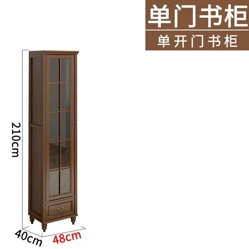 

Solid Wood American Clothes Closet Bookcase with Glass Door Storage Storage Cabinet