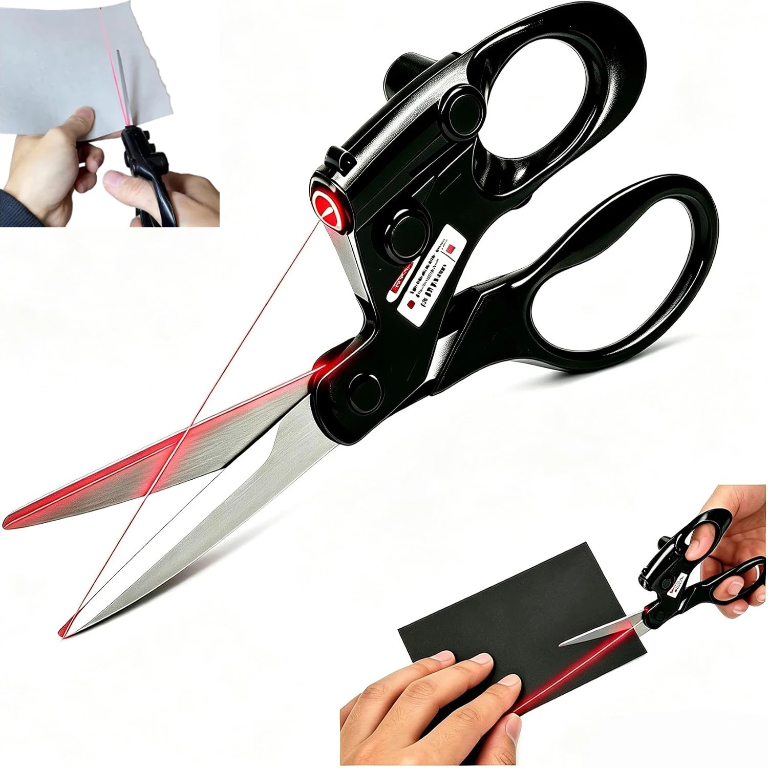 Professional Laser Guided Scissors Home Craft Wrapping Gift Fabric Sewing Cut Straight Fast Scissor Shear Guided Fabric Scissors