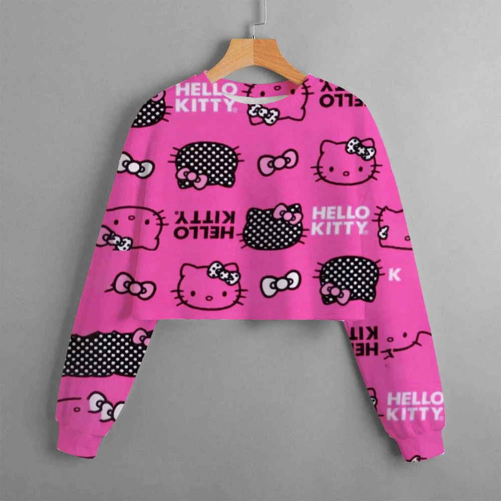 

Kids Girls Hello Kitty Kuromi Hoodies Long Sleeve Sweatshirts Children Spring Autumn 3-14 Years Old Cartoon Casual Hooded Tops