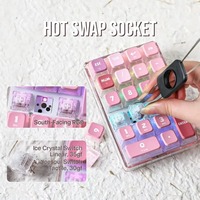 Bluetooth Mechanical Keypad LEOBOG K21 Number Pad Transparent Photoshop Accounting Numpad Gaming Keyboard with RGB Hot-Swap