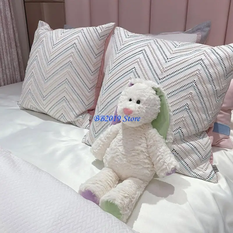 Q0KB Mooie Gevulde Konijn/Beer Knuffel Emotie Ondersteuning Metgezel Vriend Rustgevende Speelgoed Voor Kantoor Volwassen