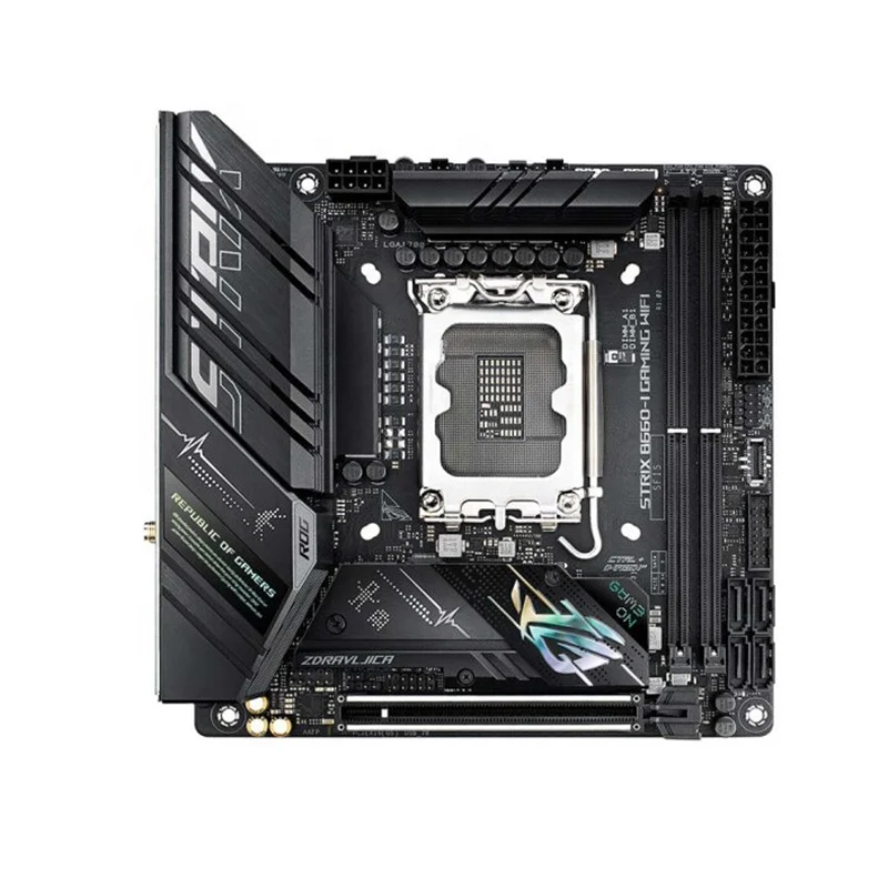 

ROG STRIX B660-I GAMING WIFI for Gaming Motherboard B660 ITX LGA 1700 Slot Supports PCIe 5.0 8+1 Power Module DDR5 AEMP