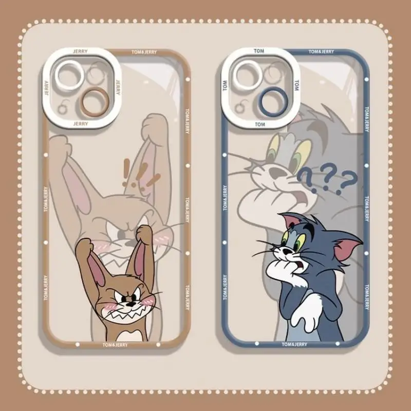 Phone Case for Xiaomi POCO X5 M3 X3 NFC X4 GT M4 F5 Pro Mi 11 Lite 5G NE 11T Anime Cute Cat and Mouse Tom Jerry Soft TPU Cover