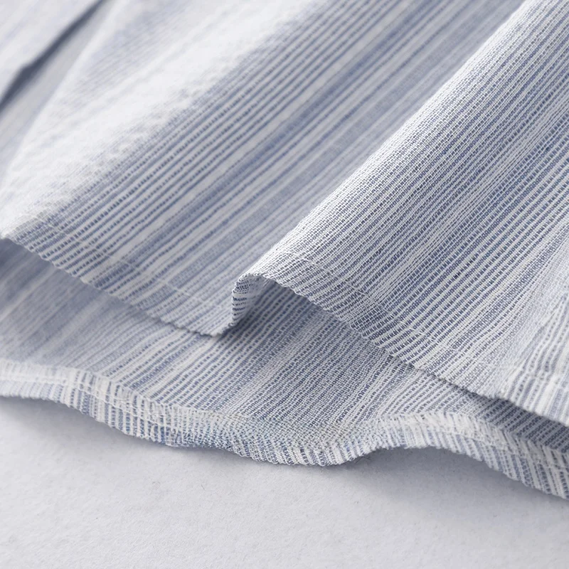 Alta calidad suelta ajuste Casual irt largo Sve rayas un solo botón señoras Faion primavera otoño nueva llegada algodón de bambú