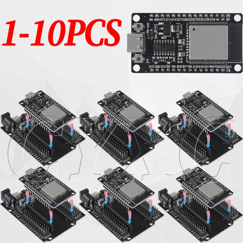 1-10PCS FOR 32 CH340C Development Board WiFi+Bluetooth Ultra-Low Power Dual Core Expansion Board FOR ESP32