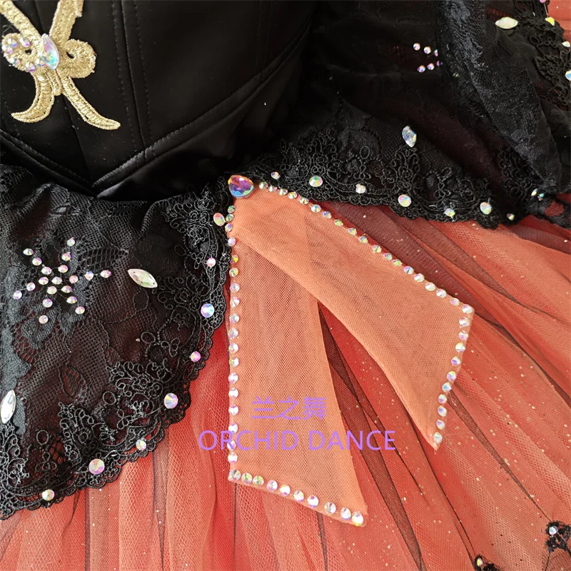 BT01567 전문 맞춤 사이즈 맞춤 색상 어린이 소녀 여성 성인 블랙 발레 튜튜 의상