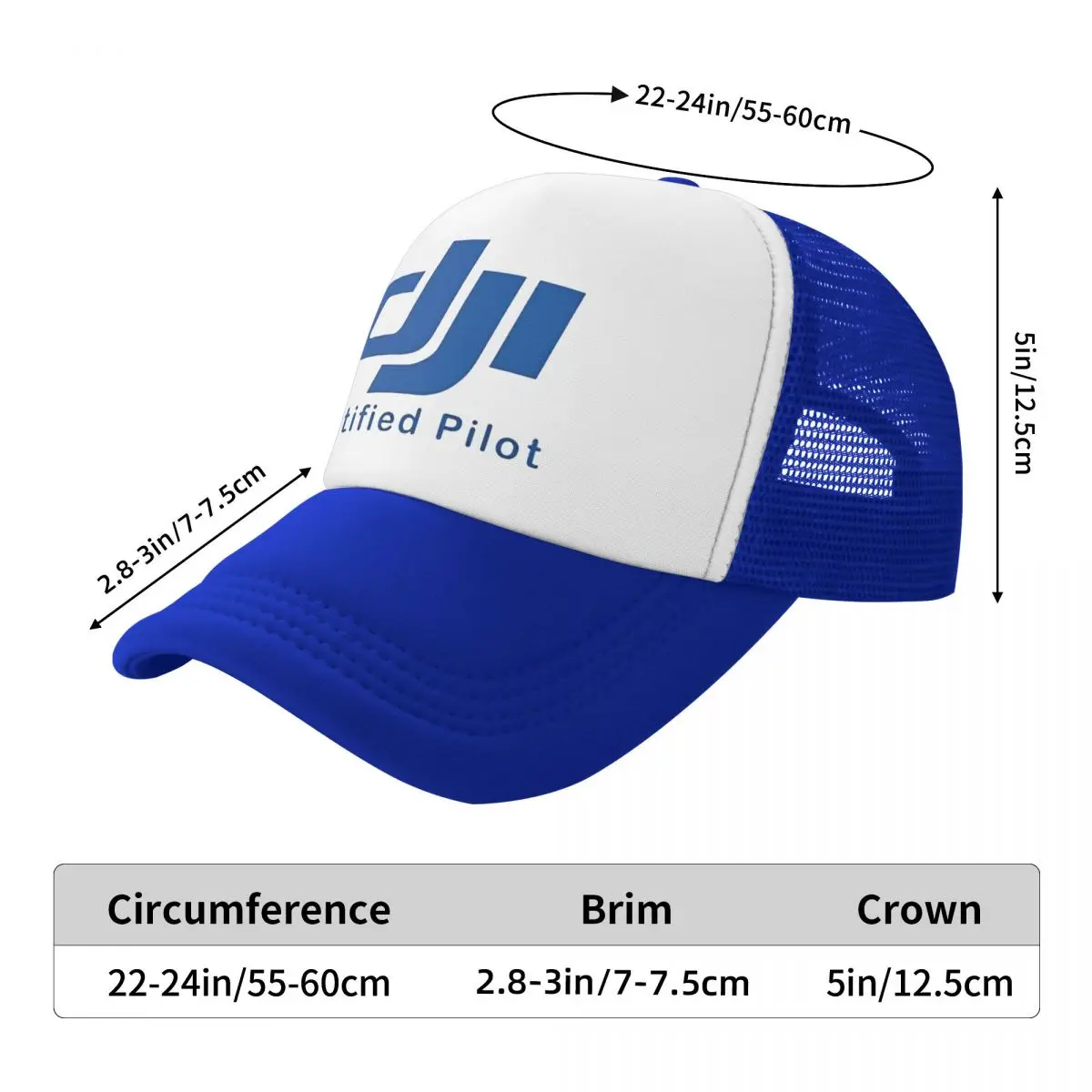 Dji Drone Pilot Baseball Cap For Man Woman Breathable Cooling Mesh Side Caps Hats Adjustable Fit For Casual Headwear