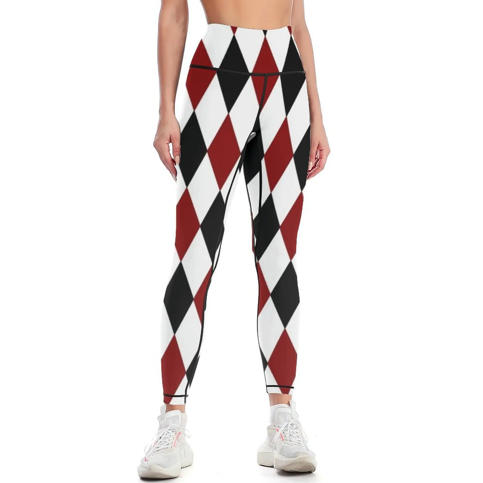 Black White Red Harlequin Leggings Women sports legging pants raises butt gym wear Womens Leggings