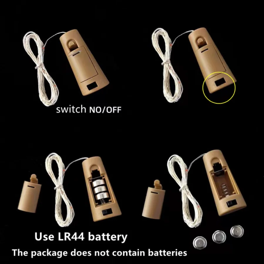 1pcs Wine Bottle Lights With Cork LED String Lights Battery Fairy Lights Garland For Christmas Party Wedding Decoration