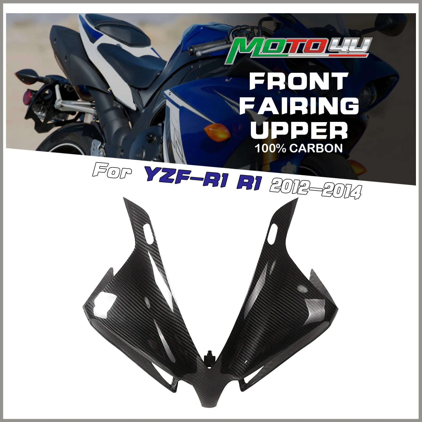 

Для Yamaha YZF-R1 R1 2012 2013 2014 100% передний обтекатель из углеродного волокна, верхние полные панели, аксессуары для обтекателя мотоцикла