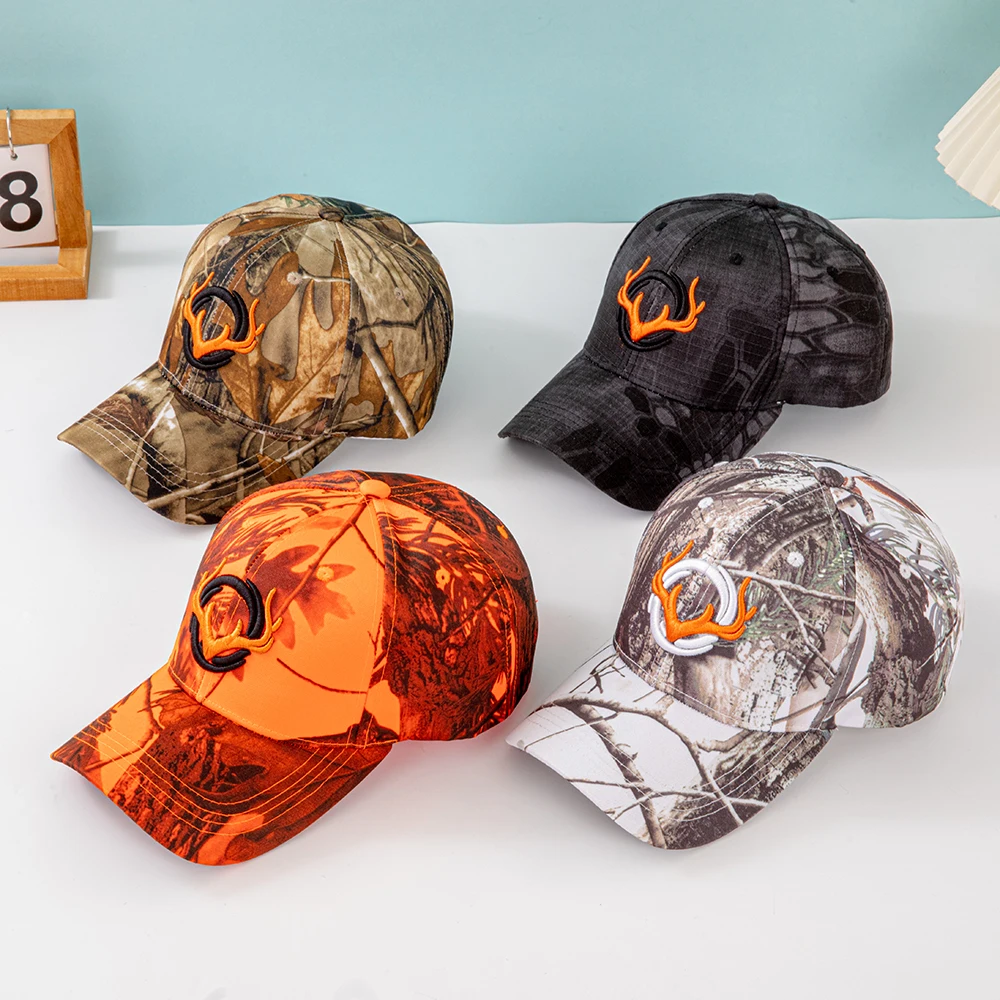 Modische Baseballkappen mit Hörner-Stickerei für Männer und Frauen Tarnmuster Taktischer Sonnenhut Frühling Herbst Outdoor-Sport Angeln Visiere – Detail 18