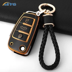 TPU Car Key Case Cover Shell Fob For Audi A3 A4 B6 B7 B8 A6 C5 C6 RS3 S1 S3 Q3 Q5 Q7 TT Protector Holder Keyless Auto Fob