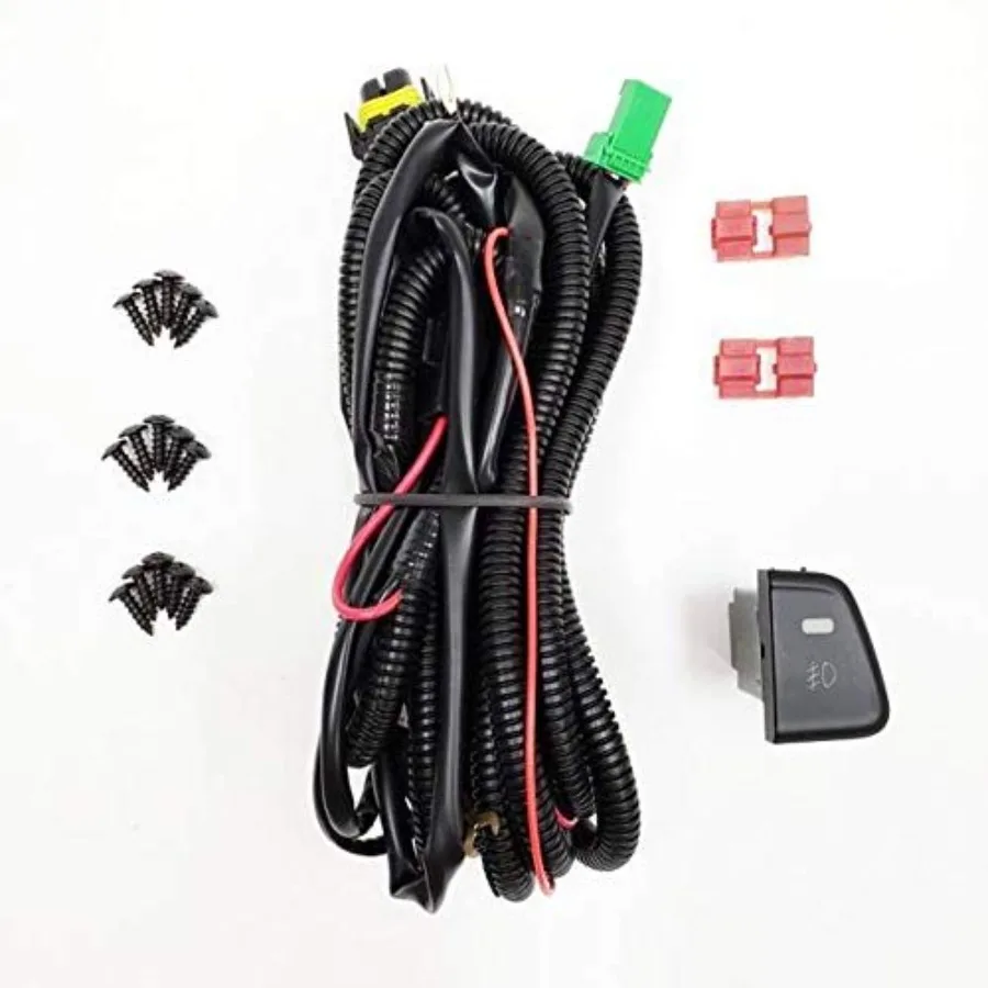 مجموعة مصابيح الضباب بعدسة شفافة لسيارة هيونداي إلنترا سيدان 20142016 مع مفتاح أسلاك قوس ومصابيح هالوجين رؤية محسنة #5