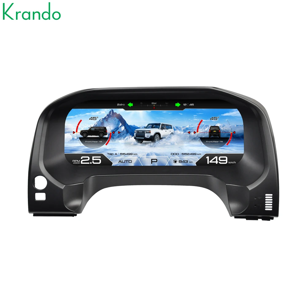 Krando Linux System 12.3 Inch Digital Instrument Cluster for Land Cruiser Prado 2010 - 2020 LCD Dashboard Car Meter