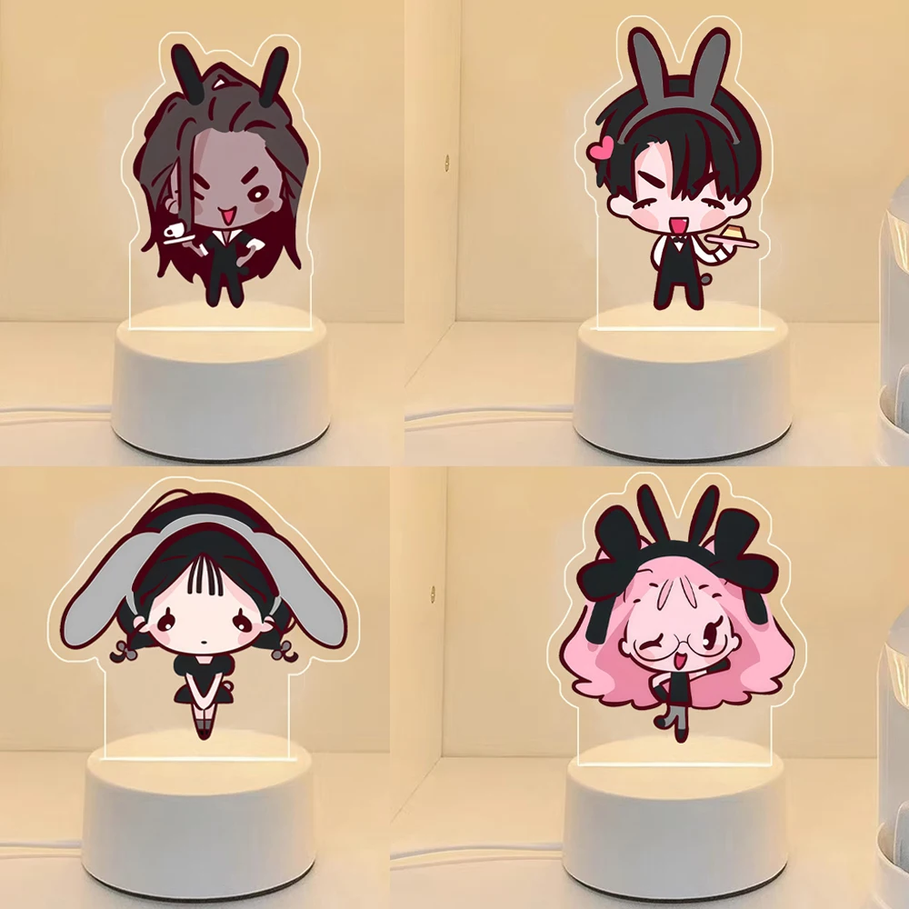 Plaques sur pied en acrylique, dessin animé, scène Alien Ivan & Till, lumière monochrome, télécommande, 16 couleurs, veilleuse, cadeaux