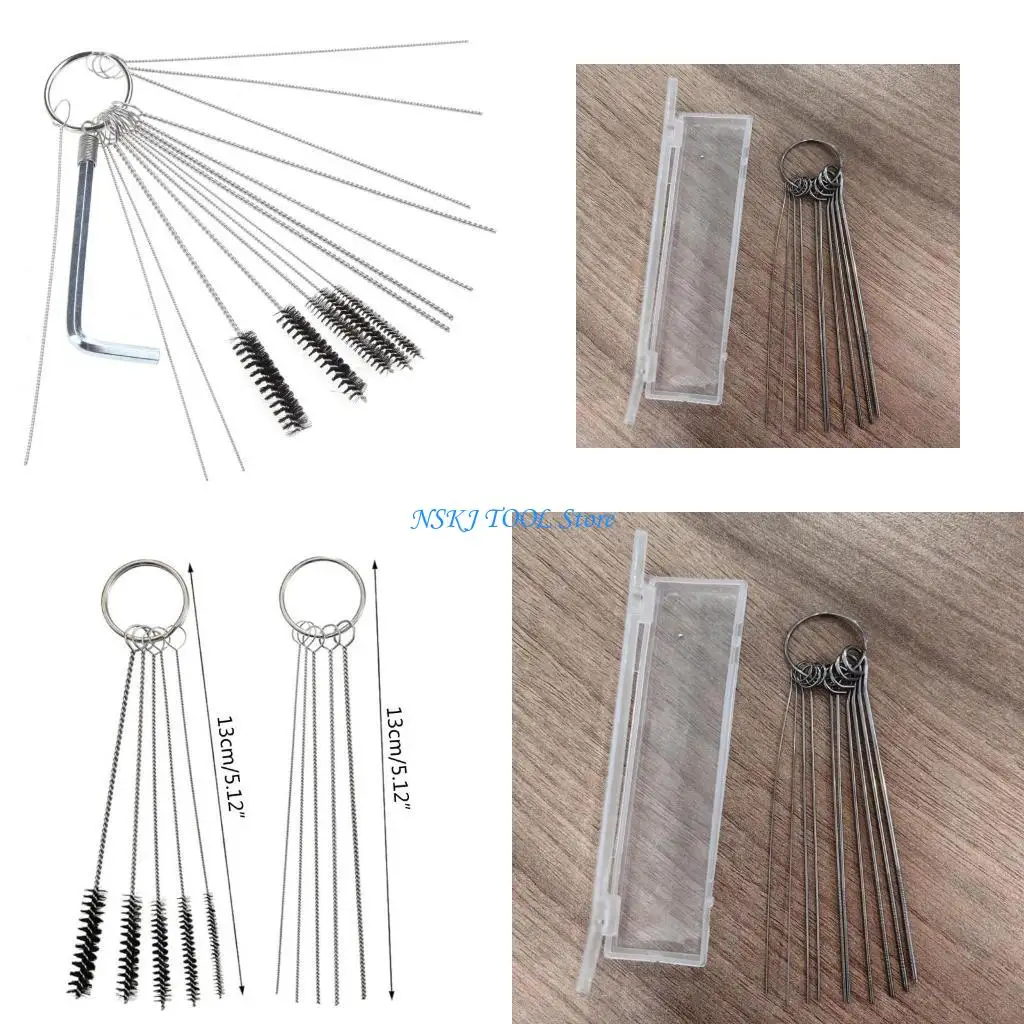 L8RC Professional Cleaning Essential Tool for Artists Guns Nozzle Needle Brush Set