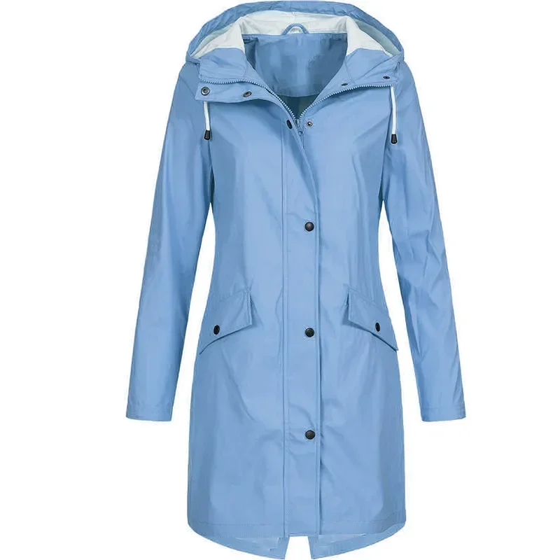 Winter Women Jacket Softshell Fleece Long Jackets Windbreaker Hiking  Windproof Outdoor Coat Hooded Raincoat Famale view 4
