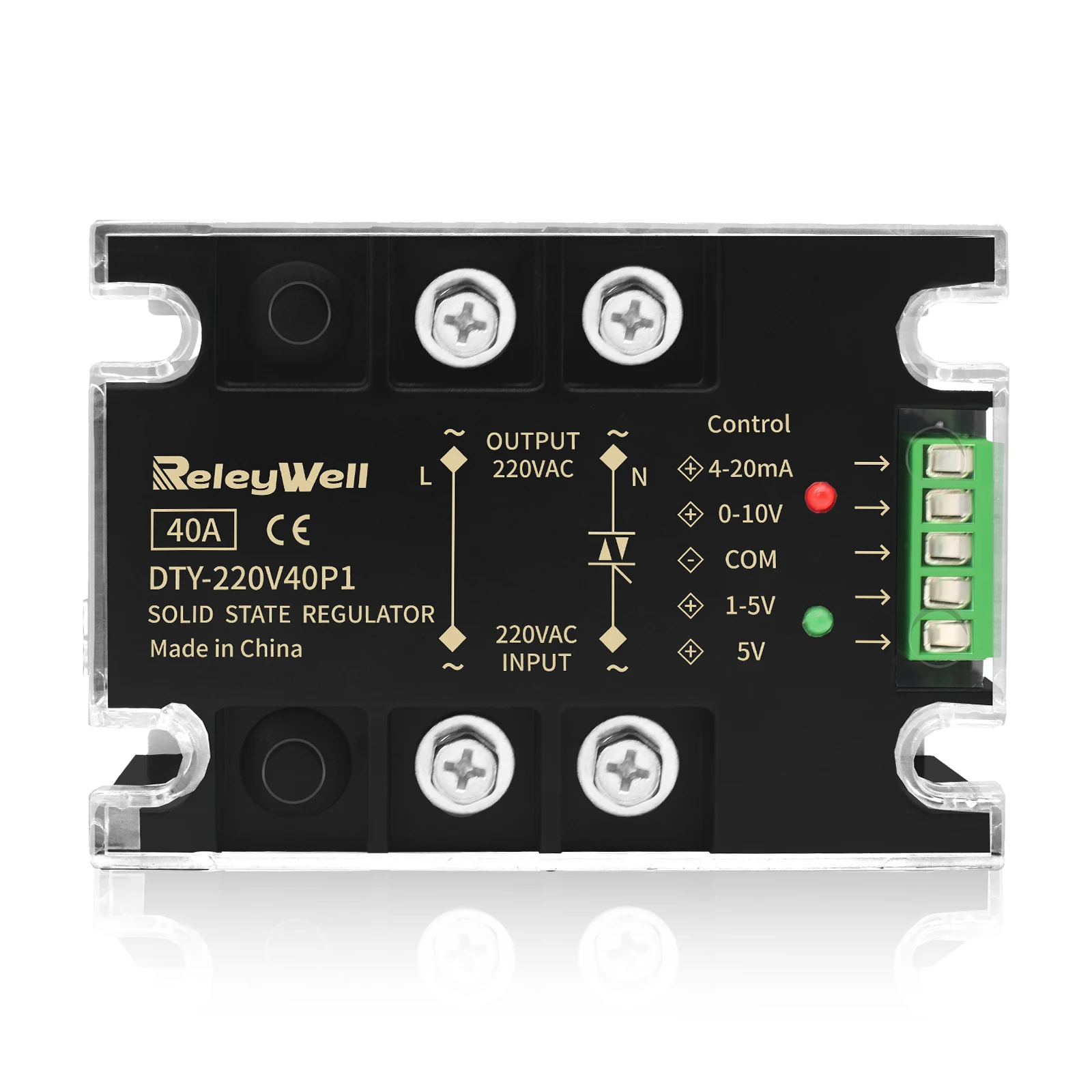 Releywell Induction Voltage Regulators 220V Voltage Stabilizer Module Power Barrier Controller Enhanced Single Phase AC 40A DTY