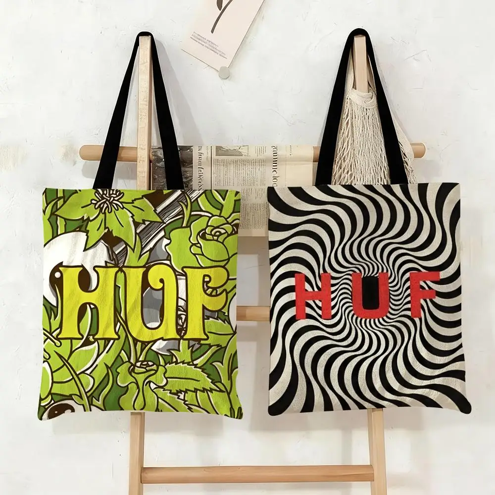 Bolsas de Armazenamento H-Huf, Bolsa de Lona, Grande Capacidade, Bolsa de Ombro, Moda Ecológica para Compras