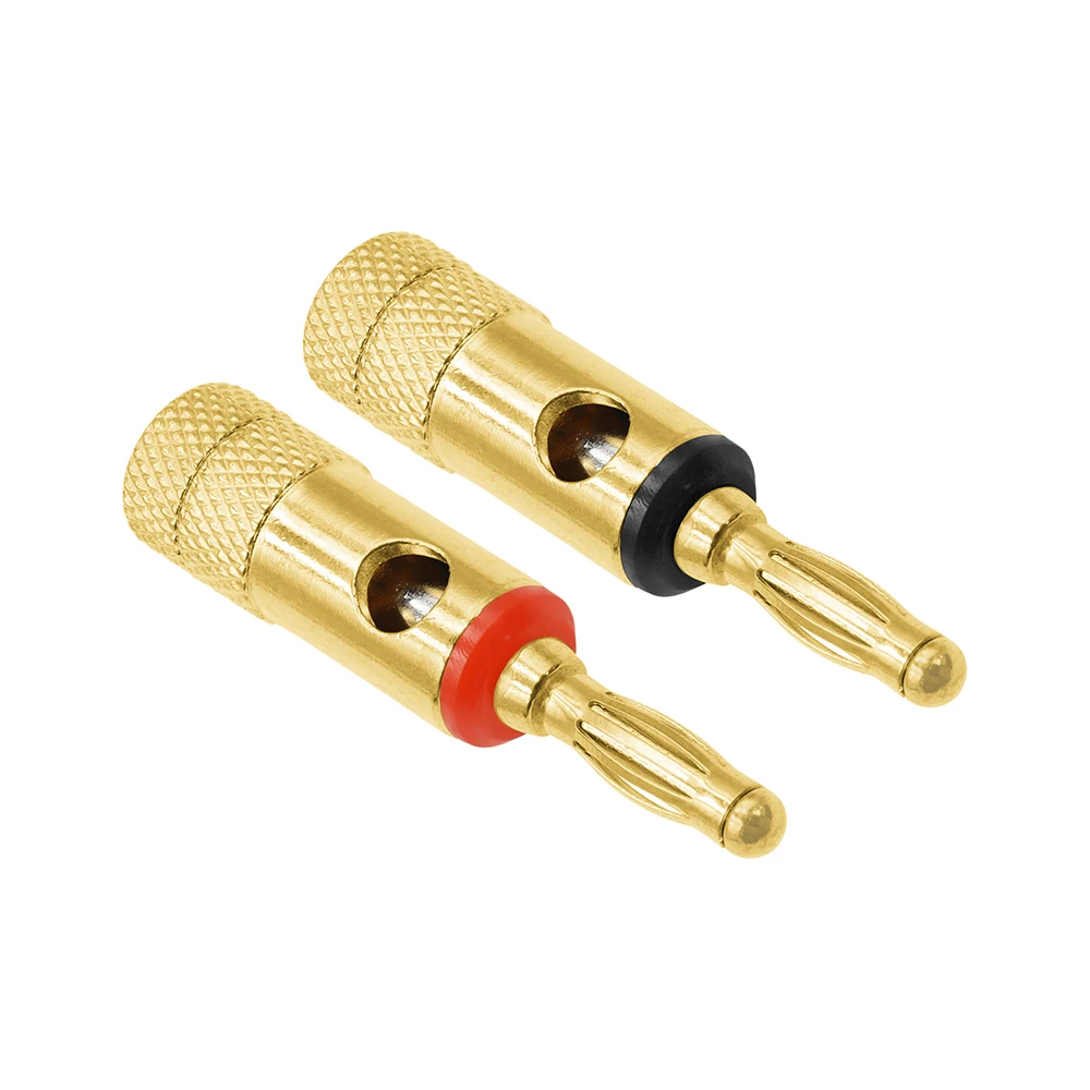 금속 랜턴 플러그 4mm 구리-금도금 바나나 플러그 비용접 고급 스피커 와이어 오디오 플러그