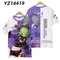 New Game Genshin Impact t-shirt KukiShinobu printed 3D cosplay Unisex clothing street Harajuku y2k top Men Women round neck Tees