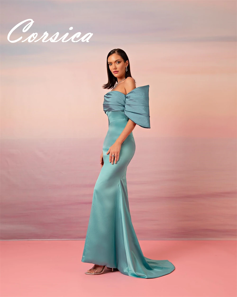 

Customized Mermaid Formal Satin Evening Dresses Classic Strapless Off the Shoulder Homecoming Dresses Temperament Prom Dress